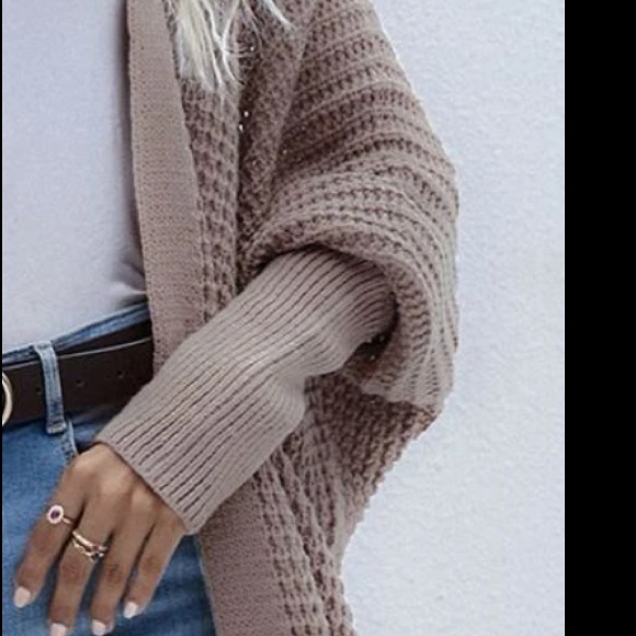 Cozy Rust Brown Dolman Sleeve Open Front Cardigan Sweater - Picture 10 of 15